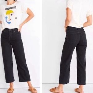 Madewell Black Slim Wide-Leg Crop Size 23 NWT